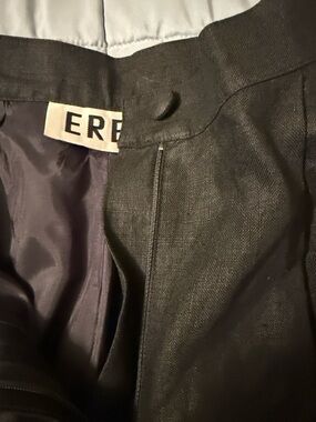 Women's Black Linen Dress Pants - Classic Tailored pants made in Paris in 1980s